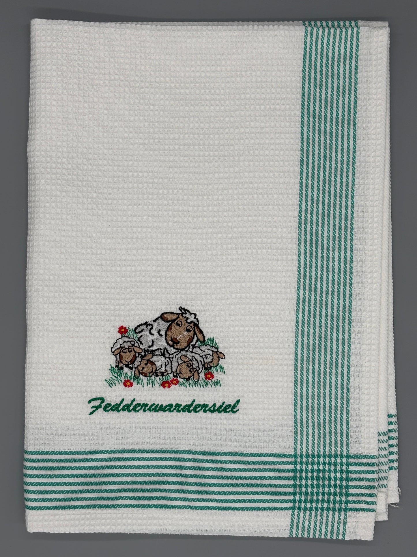 Geschirrtuch Schaf grün "Fedderwardersiel"