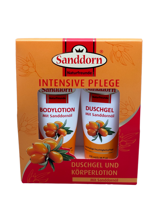 Sanddorn Bodylotion + Duschgel mit Sanddorn Öl | Geschenkset 2x 100ml