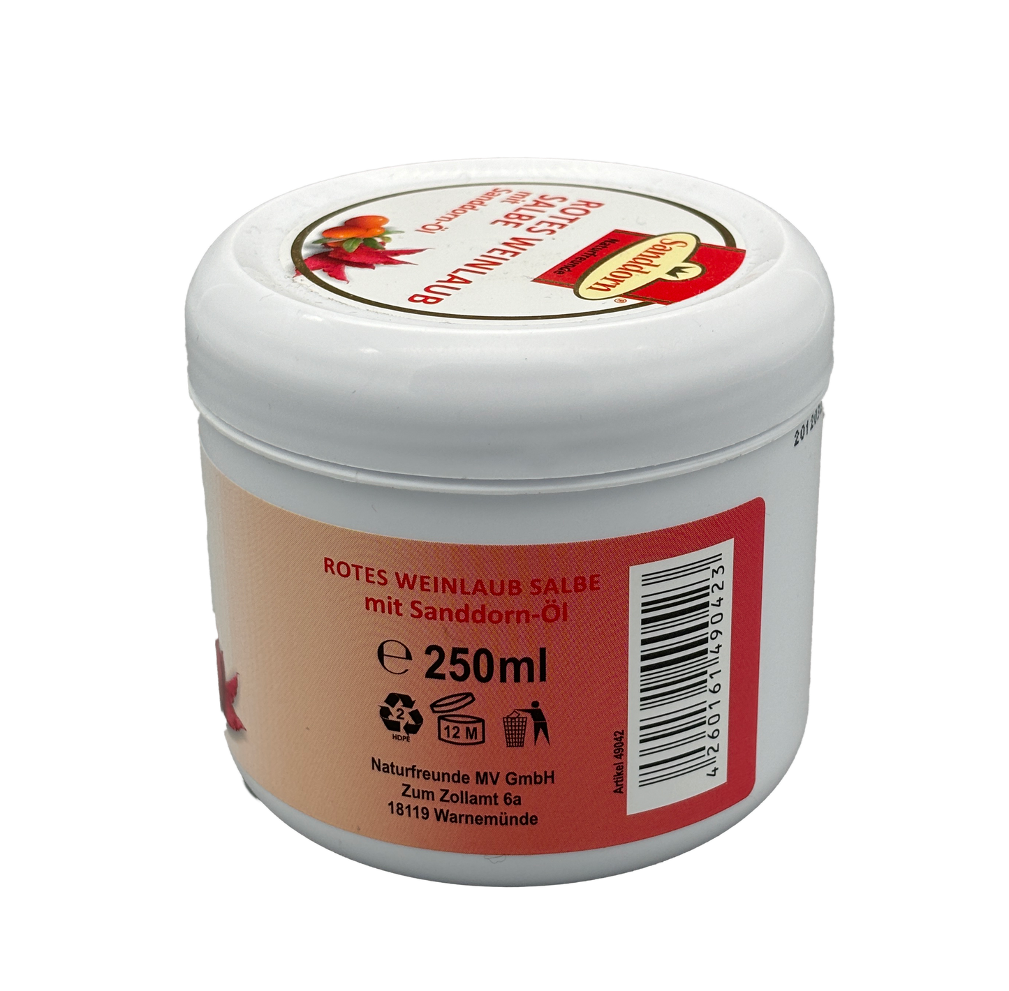 Rotes Weinlaub Salbe mit Sanddörn Öl | 250ml