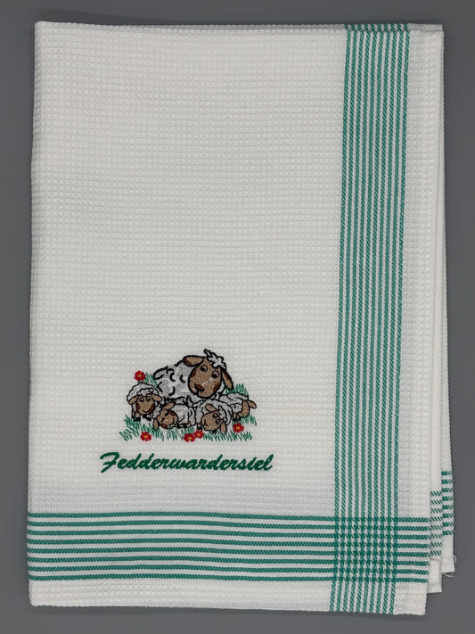 Geschirrtuch Schaf grün "Fedderwardersiel"