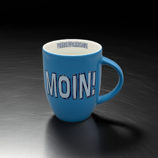 "Moin!" Fedderwardersiel Tasse blau